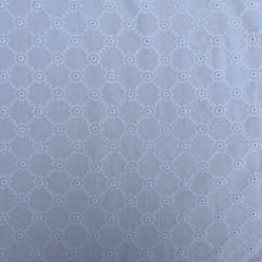 Embroidered Voile 100% Cotton Fabric Lattice, White