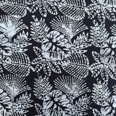 Discover Direct - 50's Bali Cotton Batik Monotone Leaves, Charcoal