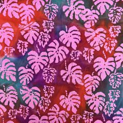 50's Bali Cotton Batik Mural Floral, Pink