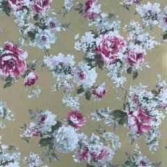 Cotton Rich Linen Look Rose Garden, Ochre