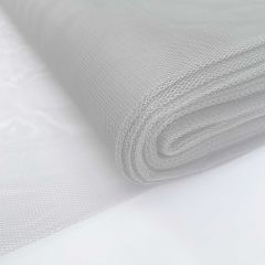 Polyester Stiff Dress Net Plain, Silver