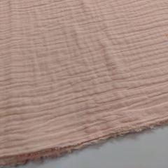 Discover Direct - Double Gauze 100% Cotton Fabric Plain, Pale Pink