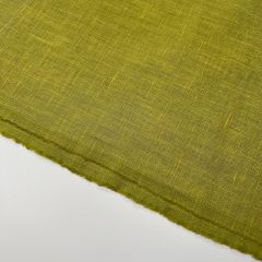 Washed Linen Woven Fabric Plain, Chartreuse
