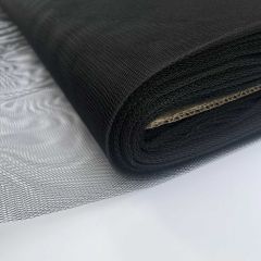 Polyester Stiff Dress Net Plain, Black