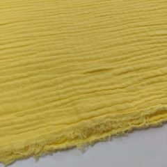 Discover Direct - Double Gauze 100% Cotton Fabric Plain, Yellow