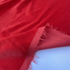 Discover Direct - 100% Cotton Velvet Fabric Red