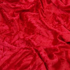 Discover Direct - Crushed Velvet Dress Fabric, Red