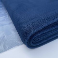 Polyester Stiff Dress Net Plain, Navy Blue