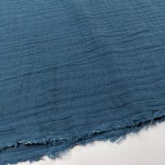 Discover Direct - Double Gauze 100% Cotton Fabric Plain, French Navy