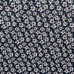 Discover Direct - Floral Print Cotton Fabric Peruvian, Navy Blue