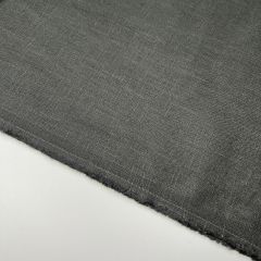 Washed Linen Woven Fabric Plain, Pewter