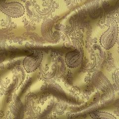 Paisley Polyester Viscose Jacquard Lining, Gold/Brown