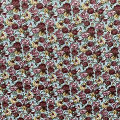 Discover Direct - Floral Print Cotton Fabric Carnation, Burgundy
