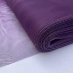 Polyester Stiff Dress Net Plain, Aubergiene