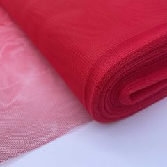 Polyester Stiff Dress Net Plain, Red