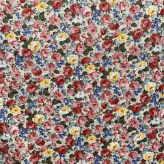 Discover Direct - Floral Print Cotton Fabric Anemone, Cream