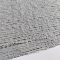 Double Gauze 100% Cotton Fabric Plain, Pale Grey