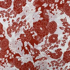 Discover Direct - Floral Print Cotton Fabric Chrysanthemum, Red