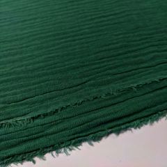 Double Gauze 100% Cotton Fabric Plain, Pine Green