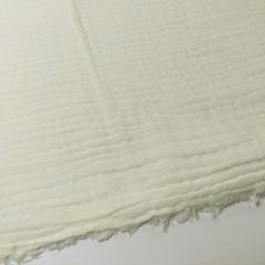Double Gauze 100% Cotton Fabric Plain, Vanilla