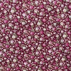 Discover Direct - Floral Print Cotton Fabric Olivia, Wine