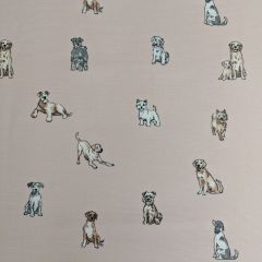 Discover Direct - Cotton Rich Linen Look Fabric Shabby Dogs Pink