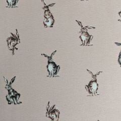 Discover Direct - Cotton Rich Linen Look Fabric Shabby Hares Pink