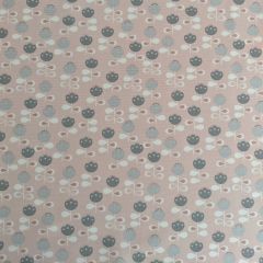 Discover Direct - Cotton Rich Linen Look Fabric Shabby Scandi Flowers Pink