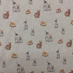 Discover Direct - Cotton Rich Linen Look Fabric Bunny Rabbits