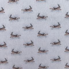 Discover Direct - Cotton Rich Linen Digital Look Fabric Panels & All Overs, Leaping Hares