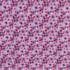 Discover Direct - Polycotton 65/35 Printed Fabric, Flower Line Pink