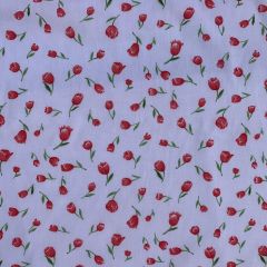 Discover Direct - Polycotton 65/35 Printed Fabric, Rose Bud