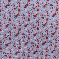 Discover Direct - Polycotton 65/35 Printed Fabric, Strawberry Pink