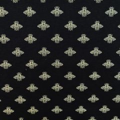 Discover Direct - Cotton Rich Linen Look Fabric Foil Print, Designer Bee Gold