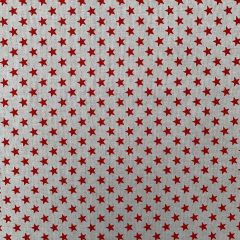 Discover Direct - Cotton Rich Linen Look Fabric Blenders Mix 'n' Match Stars, Red