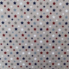 Discover Direct - Cotton Rich Linen Look Fabric Blenders Mix 'n' Match Stars, Blue