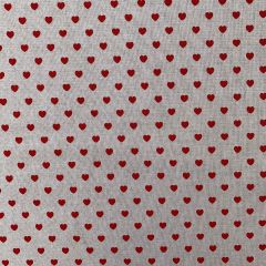 Discover Direct - Cotton Rich Linen Look Fabric Blenders Mix 'n' Match Hearts, Red