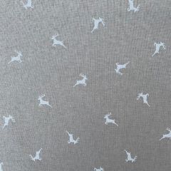 Discover Direct - Cotton Rich Linen Look Fabric Highland Stags, White