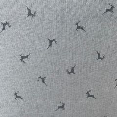 Discover Direct - Cotton Rich Linen Look Fabric Highland Stags, Grey
