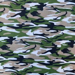 Discover Direct - Polycotton 65/35 Printed Fabric, Camouflage Green