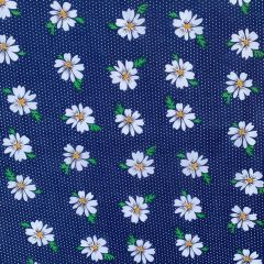 Discover Direct - Polycotton 65/35 Printed Fabric, Big Daisy Navy Blue