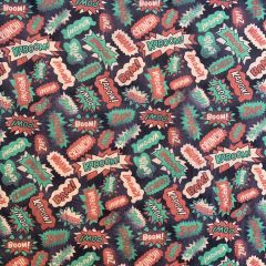 Discover Direct - Polycotton 65/35 Printed Fabric, Comic Green
