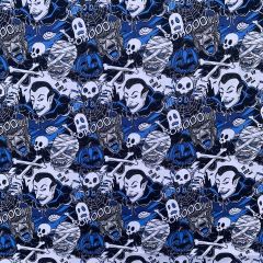 Discover Direct - 100% Cotton Fabric Halloween Vampire Mummy, Blue