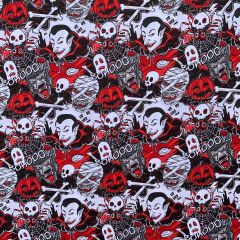 Discover Direct - 100% Cotton Fabric Halloween Vampire Mummy, Red