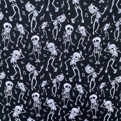 Discover Direct - 100% Cotton Fabric Halloween Skulls & Roses, Black/Purple
