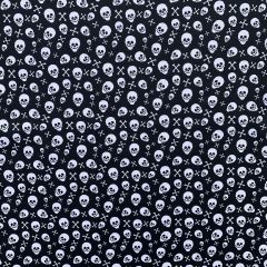 Discover Direct - 100% Cotton Fabric Halloween Skulls, Black