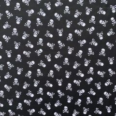 Discover Direct - 100% Cotton Fabric Halloween Skulls & Bones, Black