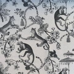Discover Direct - Cotton Linen Look Pop Art Chinoiserie 'Whimsy', Black/White