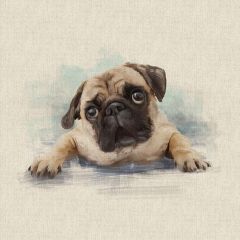 Discover Direct - Cotton Linen Look Digital Panels & All Overs, Pug