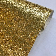 Discover Direct - Chunky Glitter Upholstery Fabric Gold